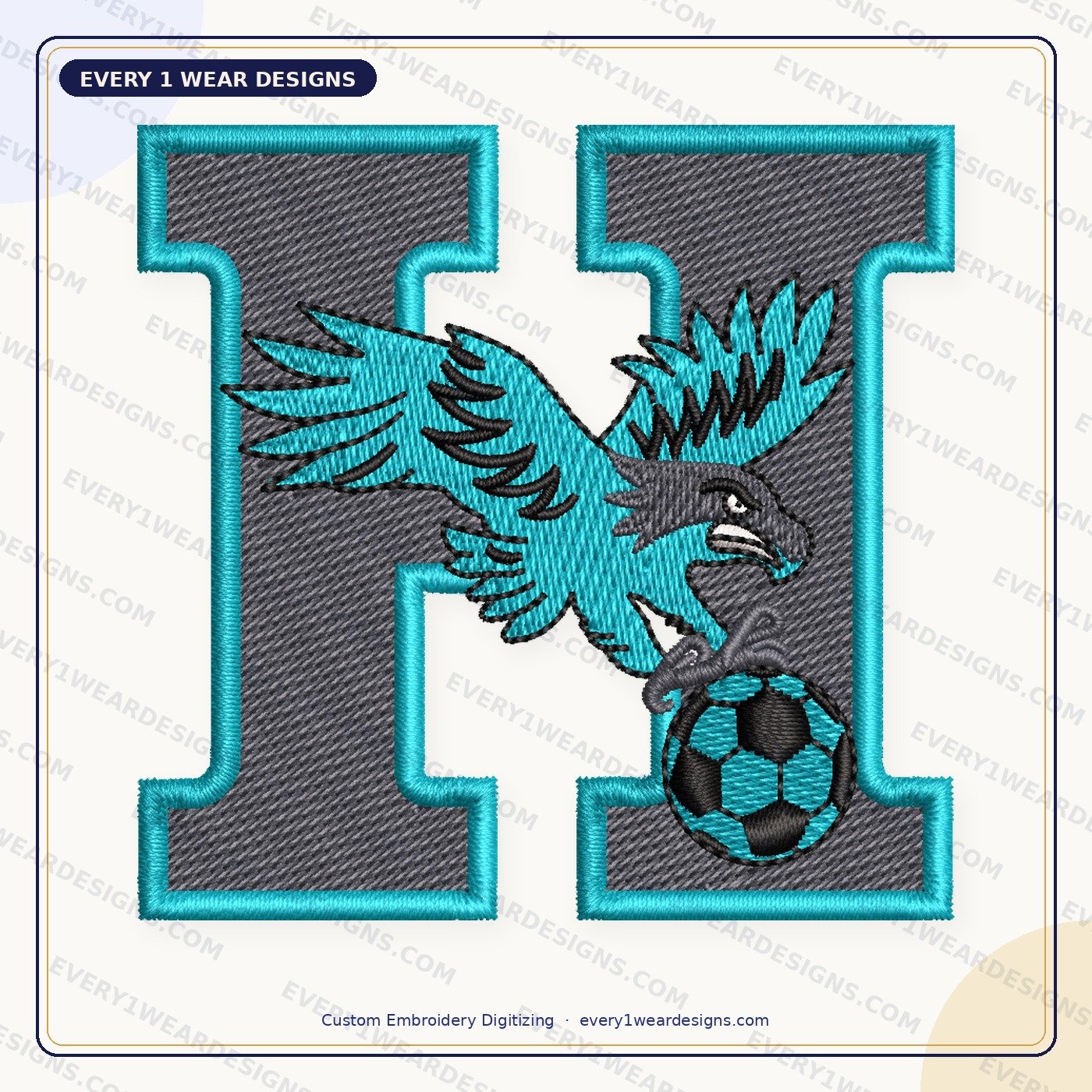 Embroidery digitizing sample