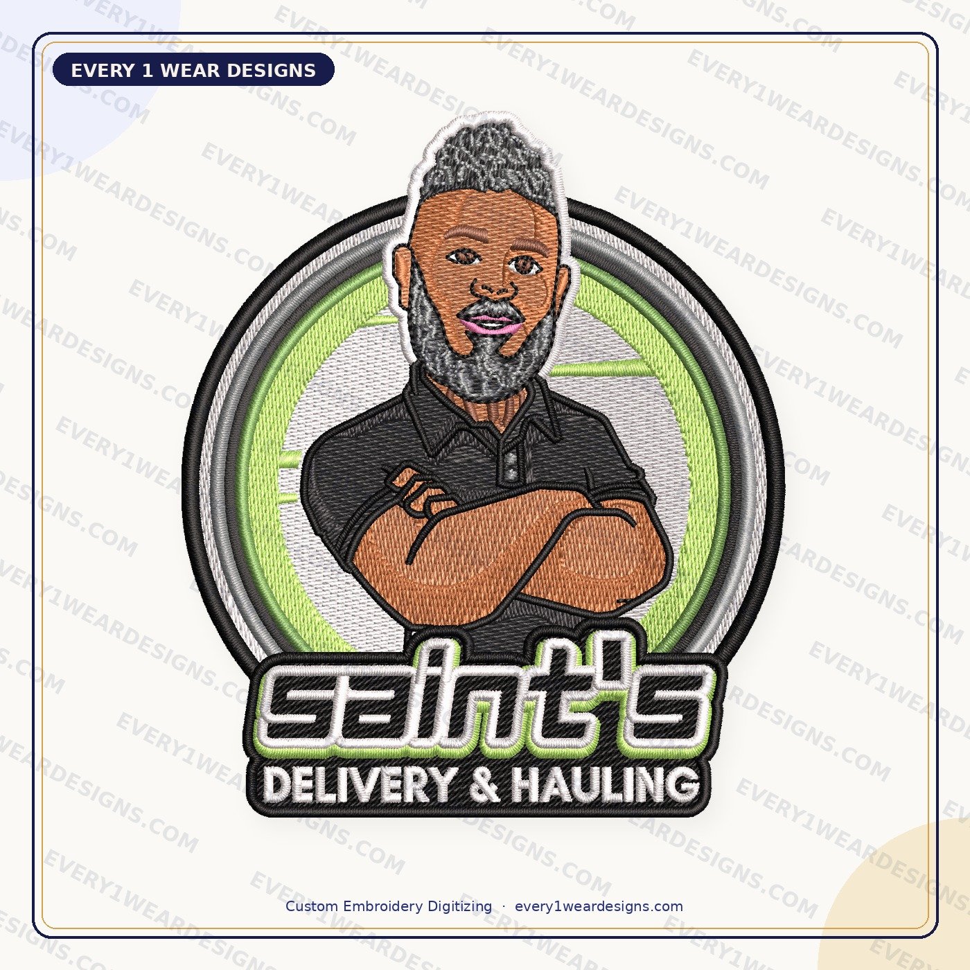 Embroidery digitizing sample