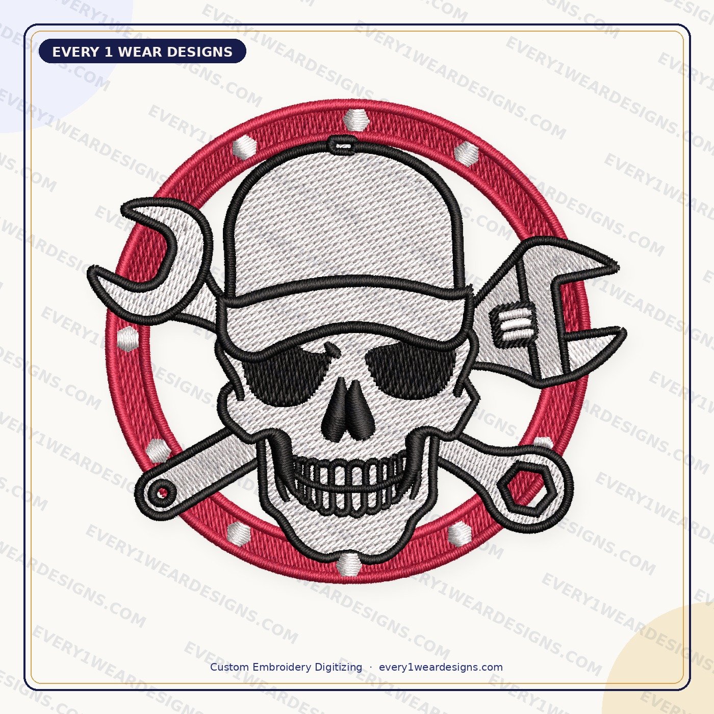 Embroidery digitizing sample