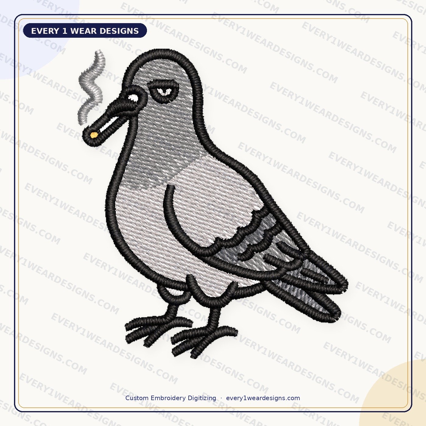 Embroidery digitizing sample