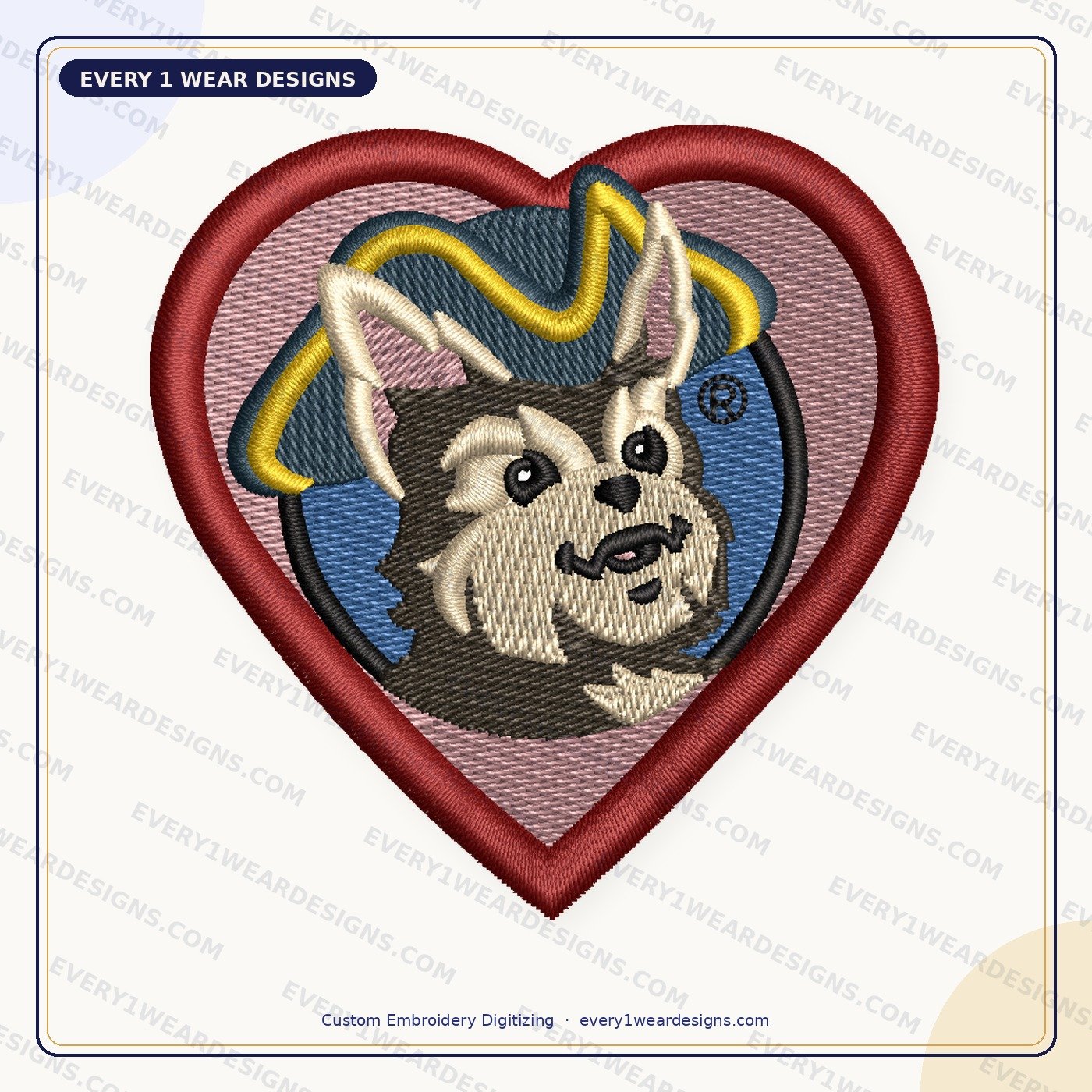 Embroidery digitizing sample